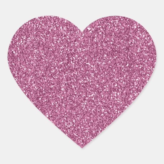 Girly Pink Glitzy Glam Sparkle Glitter Hart Sticker (Voorkant)