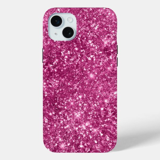 Girly Pink Glitzy Glitter Case-Mate iPhone Case (Achterkant)