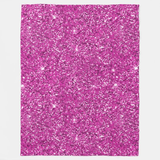 Girly Pink Glitzy Glitter Fleece Deken (Voorkant)