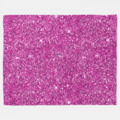 Girly Pink Glitzy Glitter Fleece Deken (Voorkant (Horizontaal))