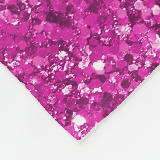 Girly Pink Glitzy Glitter Fleece Deken (Hoek)