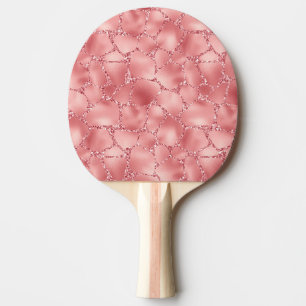 Girly Pink Glitzy Glitter Giraffe Print Tafeltennisbatje