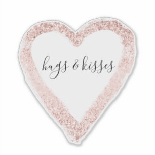 Girly Pink Glitzy Glitter Heart Sticker