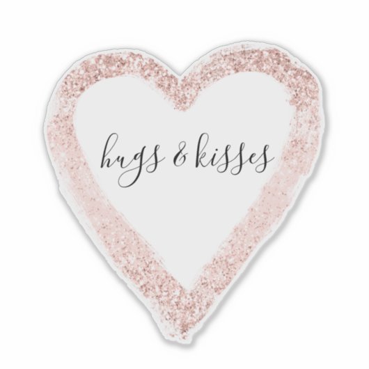 Girly Pink Glitzy Glitter Heart Sticker (Voorkant)