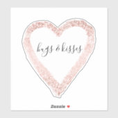 Girly Pink Glitzy Glitter Heart Sticker (Vel)