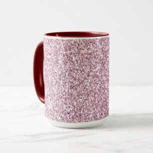 Girly Pink Glitzy Glitter Mok