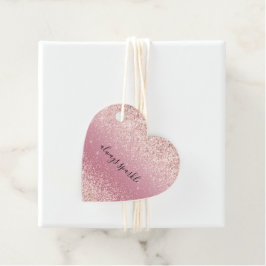 Girly Pink Glitzy Glitter Sparkle Bedankjes Labels