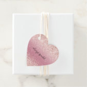 Girly Pink Glitzy Glitter Sparkle Bedankjes Labels (In situ)