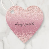 Girly Pink Glitzy Glitter Sparkle Bedankjes Labels (Voorkant)