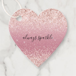 Girly Pink Glitzy Glitter Sparkle Bedankjes Labels