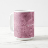 Girly Pink Glitzy Glitter Sparkle gepersonaliseerd Koffiemok (Voorkant links)