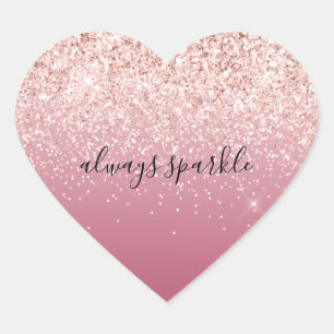 Girly Pink Glitzy Glitter Sparkle Hart Sticker