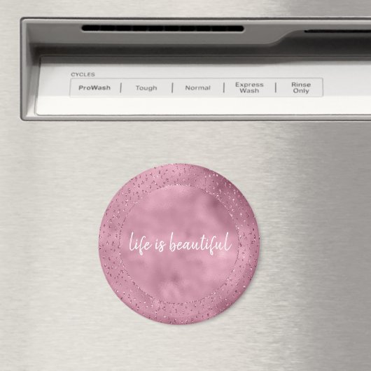 Girly Pink Glitzy Glitter Sparkle Magneet (Insitu (Vaatwasser))