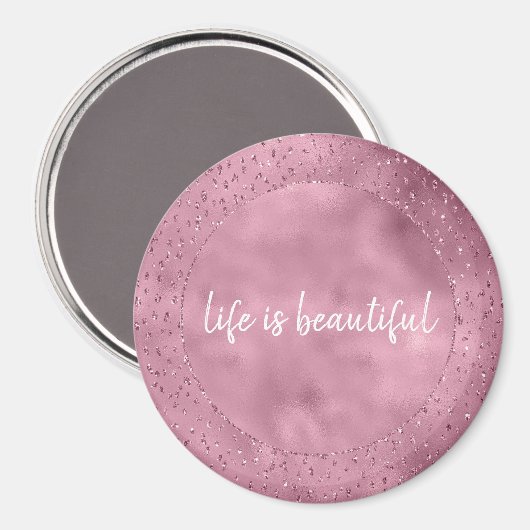 Girly Pink Glitzy Glitter Sparkle Magneet (Voorkant / Achterkant)