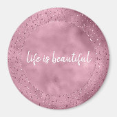 Girly Pink Glitzy Glitter Sparkle Magneet (Voorkant)