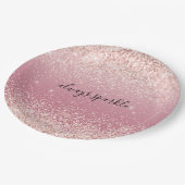 Girly Pink Glitzy Glitter Sparkle Papieren Bordje (Gekanteld)