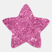 Girly Pink Glitzy Glitter Ster Sticker (Voorkant)