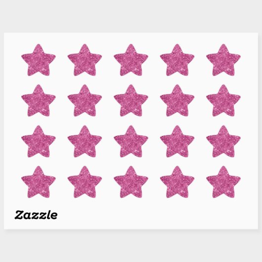 Girly Pink Glitzy Glitter Ster Sticker (Vel)