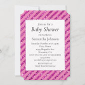 Girly Pink Glitzy Glitter Stripes Kaart (Voorkant)