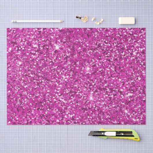 Girly Pink Glitzy Glitter Tissuepapier (Craft)