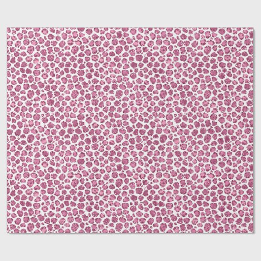 Girly Pink Glitzy Leopard Print Cadeaupapier (Vlak)