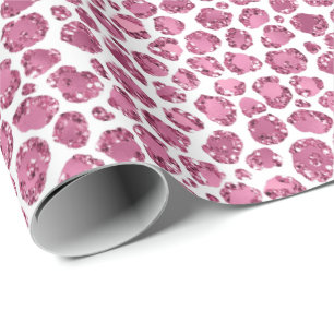 Girly Pink Glitzy Leopard Print Cadeaupapier