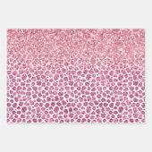 Girly Pink Glitzy Luipaard Print Inpakpapier Vel (Voorkant 3)