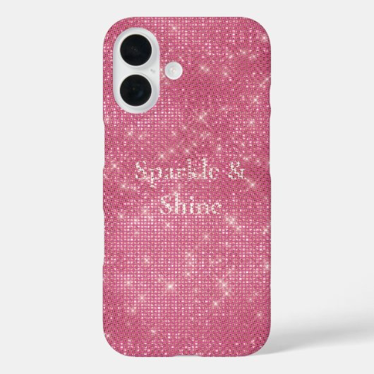 Girly Pink Glitzy Sparkle Case-Mate iPhone Case (Achterkant)