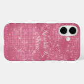 Girly Pink Glitzy Sparkle Case-Mate iPhone Case (Achterkant (horizontaal))
