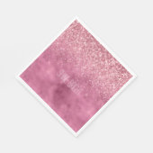 Girly Pink Glitzy Sparkle Glitter gepersonaliseerd Servet (Hoek)