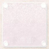 Girly Pink Glitzy Sparkle Glitter Glazen Onderzetter (Achterkant)