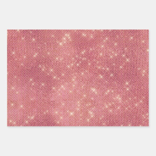 Girly Pink Glitzy Sparkle Inpakpapier Vel (Voorkant 2)