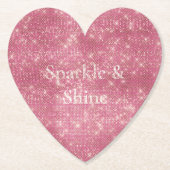 Girly Pink Glitzy Sparkle Kartonnen Onderzetters (Voorkant)