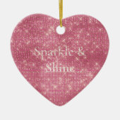 Girly Pink Glitzy Sparkle Keramisch Ornament (Voorkant)
