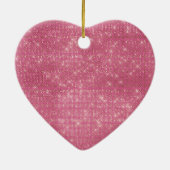 Girly Pink Glitzy Sparkle Keramisch Ornament (Achterkant)
