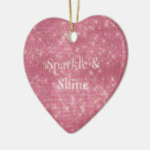 Girly Pink Glitzy Sparkle Keramisch Ornament (Links)
