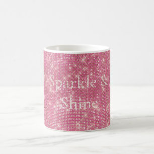 Girly Pink Glitzy Sparkle Koffiemok