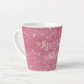 Girly Pink Glitzy Sparkle Latte Mok (Linkerhoek)