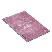Girly Pink Glitzy Sparkle Notitieboek (Rechterzijde)