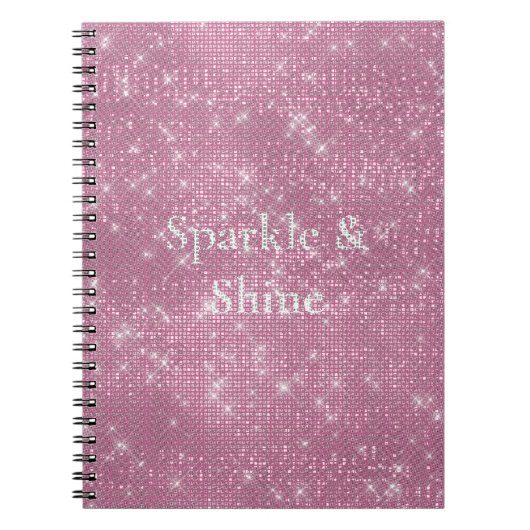 Girly Pink Glitzy Sparkle Notitieboek (Voorkant)