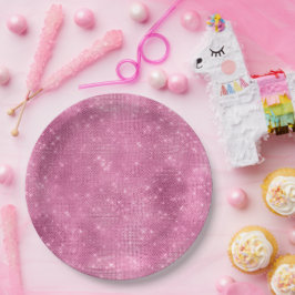 Girly Pink Glitzy Sparkle Papieren Bordje