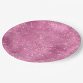 Girly Pink Glitzy Sparkle Papieren Bordje (Gekanteld)