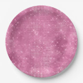 Girly Pink Glitzy Sparkle Papieren Bordje (Voorkant)