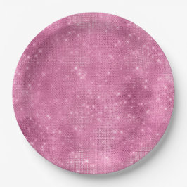 Girly Pink Glitzy Sparkle Papieren Bordje
