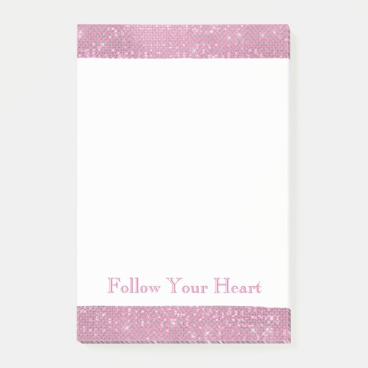 Girly Pink Glitzy Sparkle Post-it® Notes (Voorkant)