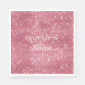 Girly Pink Glitzy Sparkle Servet (Voorkant)