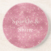 Girly Pink Glitzy Sparkle Zandsteen Onderzetter (Voorkant)