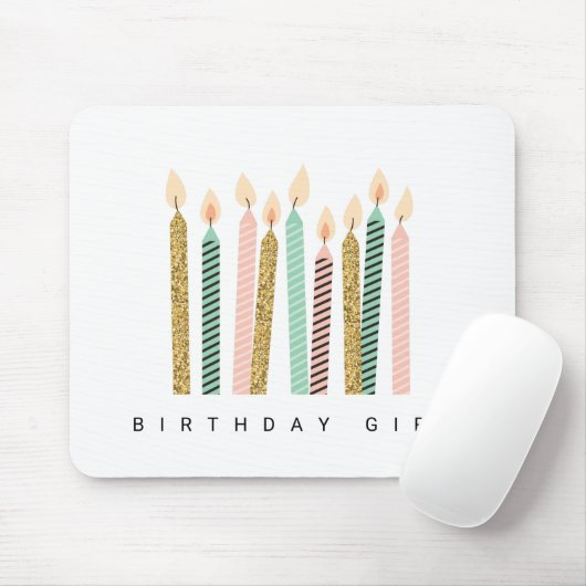 Girly Pink Gold Birthday Happy Birthday Pretty Gir Muismat (Met muis)