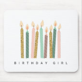 Girly Pink Gold Birthday Happy Birthday Pretty Gir Muismat (Voorkant)