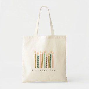 Girly Pink Gold Birthday Happy Birthday Pretty Gir Tote Bag